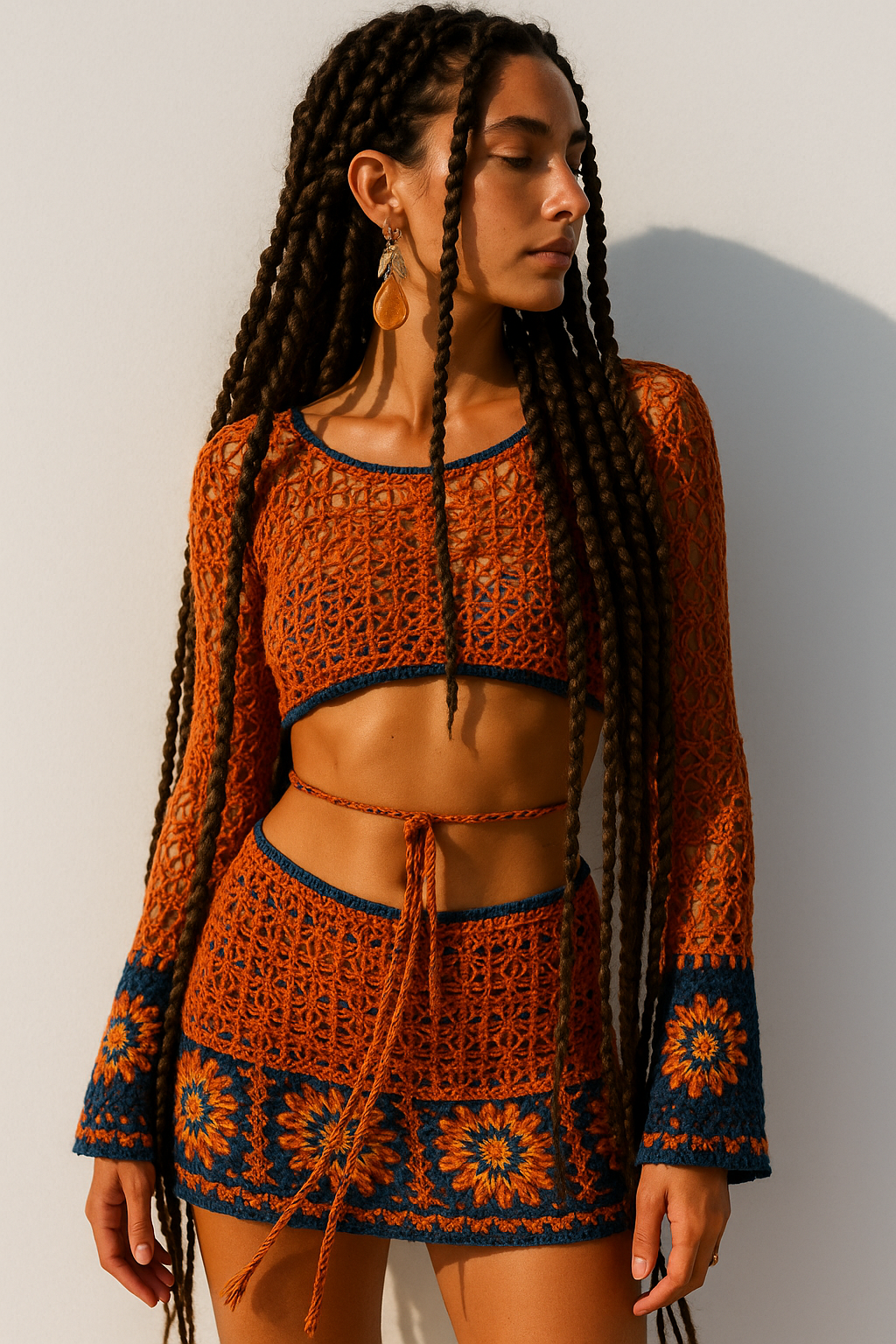 ORANGE & BLUE CROCHET SET
